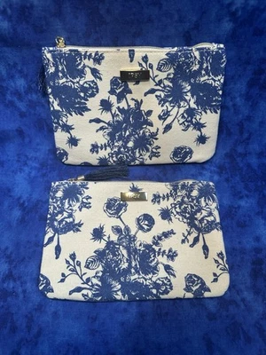 2 pc Ipsy Glam Bag ~ May 2025 ~ Makeup / Cosmetic ~ Blue / White Floral ~ - Image 1 of 4
