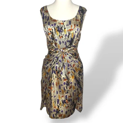 Cynthia Steffe Silk Cotton Dress Women Size 8  Multicolor Satin Ties in front - Image 1 of 4