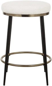Uttermost 23897 Ensemble 20"W Metal and Polyester Accent Stool - Matte Black / - Picture 1 of 4