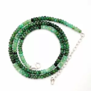 Collana matrimonio perle nascita maggio argento sterling 925 pietra preziosa smeraldo gioielli - Foto 1 di 6