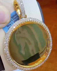 Ciondolo ricordo classico diamante creato in laboratorio taglio tondo 2 ct placcato oro giallo 14 kt - Foto 1 di 4