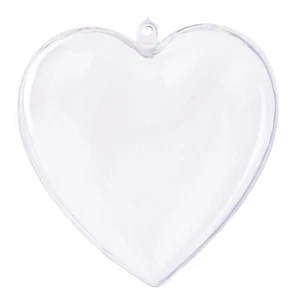 Molde acrílico corazón 10 cm transparente divisible con ojal para colgar acrílico decoración de ventana - Imagen 1 de 2