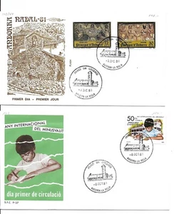 F200 ANDORRA 2 FDC - CHRISTMAS + DISABLED DAY 1981 - Picture 1 of 1