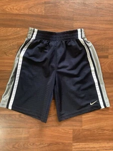 Nike Basketball Gym Shorts Boys 7 Youth Athletic Jersey School Sports Navy Gray - Picture 1 of 5