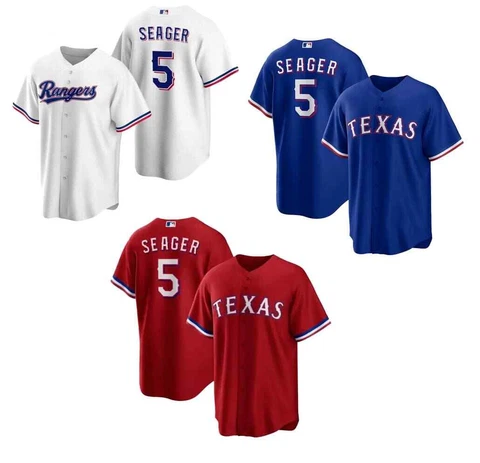No.5 Rangers Corey Seager 2023 Baseball Jersey Many Colors Print Fan Made Cover