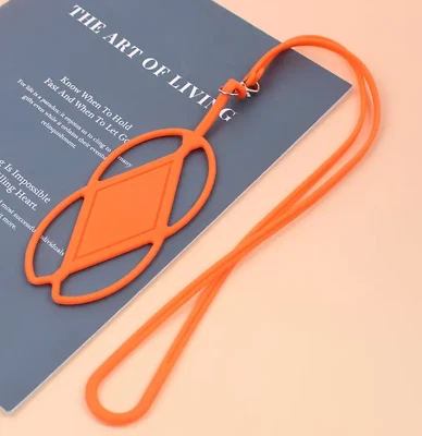 Universal Cell Phone Lanyard Holder Orange Silicone Cell Phone Walking Neck New - Image 1 of 4