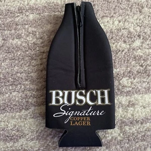 Busch Signature Copper Lager Coozie Koozie RARE Beer Bottle Soft Cooler Zip EUC - Picture 1 of 8