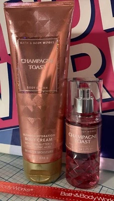 Crema corporal y bruma de fragancia VIAJE Bath Body Works CHAMPAGNE TOAST (X2) NUEVO Foto 1 de 4