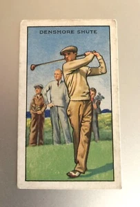 1934 Golf Cigarette Card: Gallaher Champions #30; Golfer Densmore Shute - Picture 1 of 2