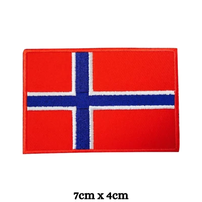 Norway National Country Flag Iron on Patch Embroidered Sew On International - Image 1 of 4