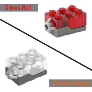 LEGO Light Brick 2 x 3 Glows Red/Orange LED Electric Battery INCLUDED - YOU PICK - Picture 1 of 4