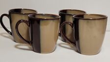 Lot of 4 Sango  ECLIPSE BROWN Coffee Mugs Cups 10 Oz. Earthenware
