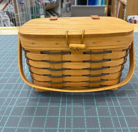 Longaberger Vintage Basket With Lid and Lock 1997 Cover