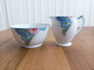 Art Deco Shelley "Gänseblümchen (12216)" Milchkännchen & Zuckerdose - Bild 1 von 5