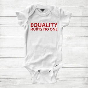 Equality Hurts No One Baby Bodysuit Clothes Shower Glitter gift Human Rights - Picture 1 of 2
