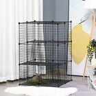 Small Animal Cage Bunny Hutch Portable Metal Wire w/ Ramps for Kitten Chinchilla