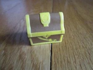 Miniature Treasure Chest Doll Size Plastic Disney Brown Yellow  1.5 x  1.25" - Picture 1 of 7