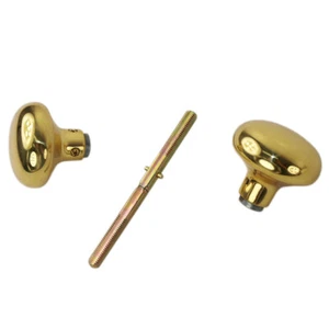 Polished Brass US3 Door Knob Set For Marks Type Surface Mount Mortise Locksets - Picture 1 of 2