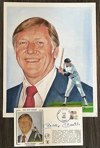 NY YANKEES MICKEY MANTLE ORIGINAL SUSAN RINI ARTWORK WITH SIGNED CACHET. 1 OF 1 - Picture 1 of 5