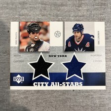 2002-03 UD Superstars New York City G/U Jersey Card Mike Piazza and Eric Lindros