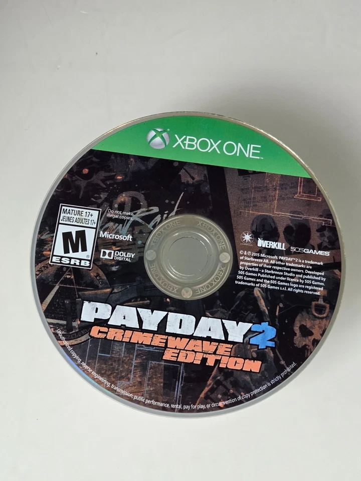 Payday 2: Crimewave Edition (Microsoft Xbox One, 2016) DISC ONLY - Image 1 of 1