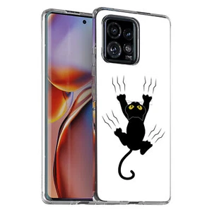 For Motorola (Edge,One 5G,Ace,UW,X40,30),Slim Cover,Cat Scratch Print,USA - Picture 1 of 21