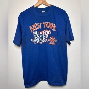 Vintage 80s New York Mets 1986 NL East Champions Trench T Shirt - Picture 1 of 3
