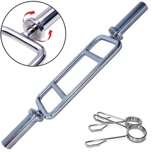 Fitness 34in Barbell Solid Olympic Chrome Tricep Hammer Curl Weight Bar 34 in - Picture 1 of 9