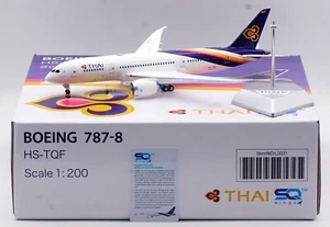SQ Wings 1:200 THAI Airways Boeing B787-8 Diecast Aircraft Jet Modelo HS-TQF - Imagen 1 de 16