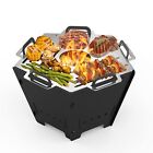 Onlyfire Camping BBQ Fire Pit Collapsible Firepit Portable Wood Fired BBQ Gri...