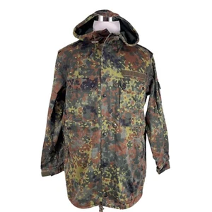 German Bundeswehr Flecktarn Camo Military Parka Jacket GR3 XL Short Hood - Picture 1 of 14