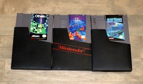 NES Nintendo | x3 Games TETRIS Silent Service Othello Game Cartridges & Sleeves