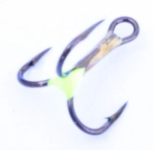 10 SALMON FLY TUBE TREBLE hook size #6 VMC 9632 DROPPER X-STRONG YELLOW DROP - Picture 1 of 7
