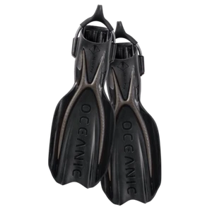 Oceanic Manta Ray Open Heel Fins with Spring Straps, Titanium/Black - Picture 1 of 2