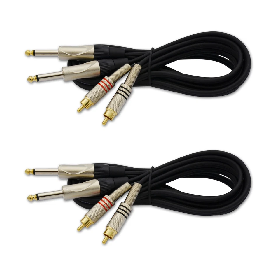 2,Dual 1/4 inch to RCA Splitter Cable 10ft Stereo Audio Interconnect Cable - Image 1 of 4