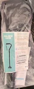 KINGGEAR ADJUSTABLE FOLDING CANE FOR MEN & WOMEN/BLACK-B078SFHFPJ - Picture 1 of 2