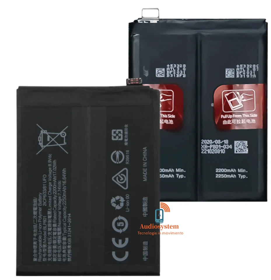 BATTERIA ORIGINALE per ONEPLUS 8T KB2003 KB2005 KB2000 BLP801 4500MaH RICAMBIO - Imagen 1 de 1