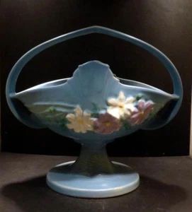 Roseville Cosmos Blue Basket - 358-12" - MINT - Picture 1 of 12