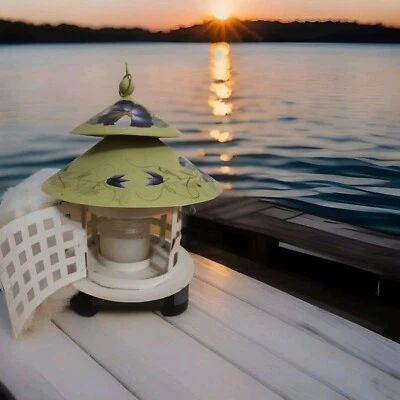 Vintage Metal Outdoor Pillar Candle Holder Wall Sconce Cottage Deck Patio Wall  - Image 1 of 4