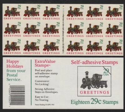 1992 LOCOMOTIVE ATM SHEET Christmas Sc 2719a  LIMITED PRINTING V11111 - Image 1 of 2