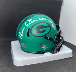 Casco mini calcio AHMAN GREEN firmato auto GREEN BAY PACKERS RAVE con certificato di autenticità JSA - Foto 1 di 7