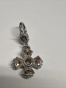 Judith Ripka Sterling Silver Enhancer Pendant Maltese Cross Citrine - Picture 1 of 3