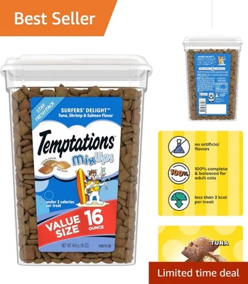 Golosinas para gatos MixUps Surfer's Delight - 16 oz tina, atún, camarones, sabores de salmón Foto 1 de 4