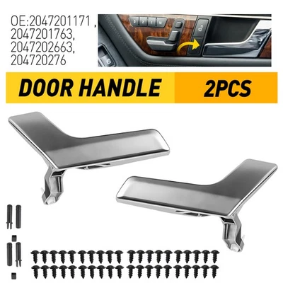 Manija de puerta interior mate astilla 2 piezas e izquierda derecha para Mercedes Benz C250 C300 C350 Foto 1 de 4