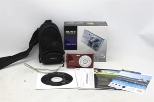 Red Sony Cyber-shot DSC-W150 8.1 MP Digital Camera with battery and case - Picture 1 of 7