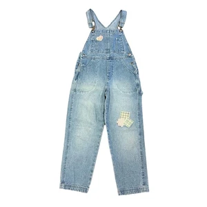 VINTAGE GAP BLUE DENIM JEANS LAVAGGIO LEGGERO PATCHWORK TOPPE TAGLIA M SALOPETTE (37) - Foto 1 di 6