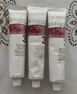 Loreal Excellence Creme Cond. Treatment 3 Soin Revitalisant 1.6 oz Lot of 3 NEW - Picture 1 of 1