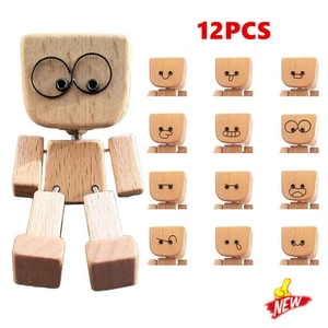 Encantadora pequeña figura de madera que se balancea con 12 expresiones magnéticas EN STOCK - Imagen 1 de 20