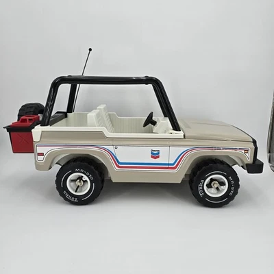 Vintage Tonka Truck Toy Chevron Off Road SUV Jeep Tin Litho 1980s Made in USA - Image 1 of 4