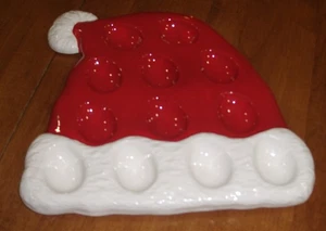 Modern Southern Home Deviled Eierteller Weihnachten Nikolausmütze Schale - Bild 1 von 3